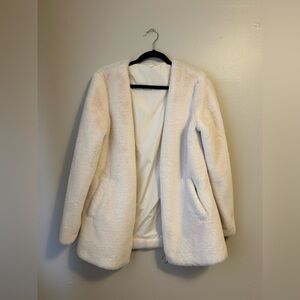White Faux Fur Jacket New With Tags